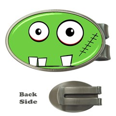 Halloween Frankenstein - green Money Clips (Oval) 