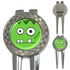 Halloween Frankenstein - green 3-in-1 Golf Divots