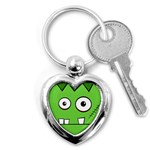 Halloween Frankenstein - green Key Chains (Heart)  Front