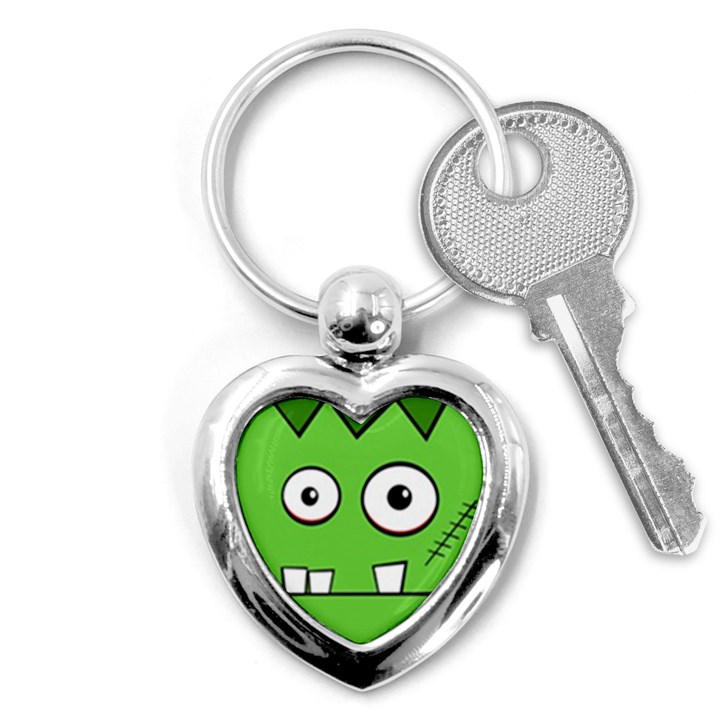 Halloween Frankenstein - green Key Chains (Heart) 