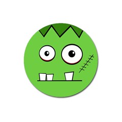 Halloween Frankenstein - Green Magnet 3  (round) by Valentinaart