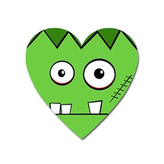 Halloween Frankenstein - green Heart Magnet