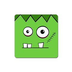 Halloween Frankenstein - green Square Magnet