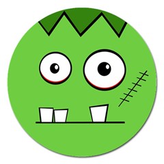 Halloween Frankenstein - Green Magnet 5  (round) by Valentinaart