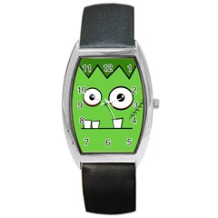 Halloween Frankenstein - green Barrel Style Metal Watch