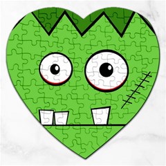 Halloween Frankenstein - green Jigsaw Puzzle (Heart)