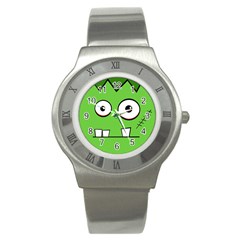 Halloween Frankenstein - green Stainless Steel Watch