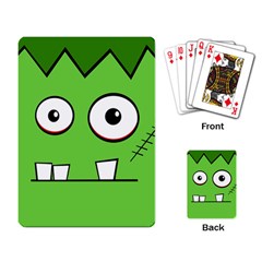 Halloween Frankenstein - green Playing Card