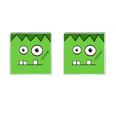 Halloween Frankenstein - green Cufflinks (Square)