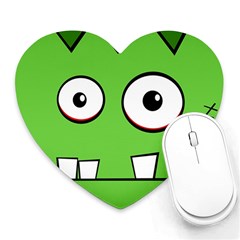 Halloween Frankenstein - Green Heart Mousepads by Valentinaart