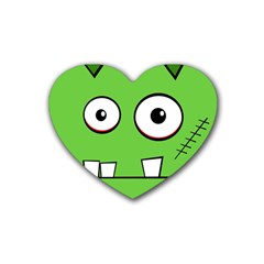 Halloween Frankenstein - green Rubber Coaster (Heart) 