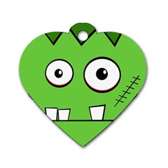 Halloween Frankenstein - green Dog Tag Heart (One Side)