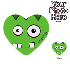 Halloween Frankenstein - green Multi-purpose Cards (Heart) 