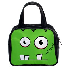 Halloween Frankenstein - Green Classic Handbags (2 Sides) by Valentinaart