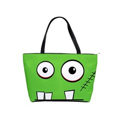 Halloween Frankenstein - Green Shoulder Handbags by Valentinaart