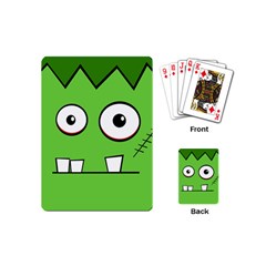 Halloween Frankenstein - Green Playing Cards (mini)  by Valentinaart