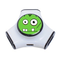 Halloween Frankenstein - Green 3-port Usb Hub by Valentinaart