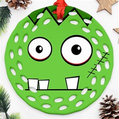 Halloween Frankenstein - Green Ornament (round Filigree) 