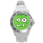 Halloween Frankenstein - green Round Plastic Sport Watch (L) Front