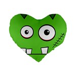 Halloween Frankenstein - green Standard 16  Premium Heart Shape Cushions Front