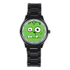 Halloween Frankenstein - green Stainless Steel Round Watch