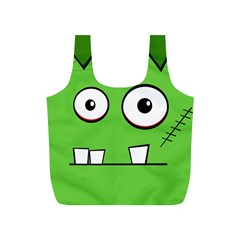 Halloween Frankenstein - green Full Print Recycle Bags (S) 