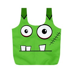 Halloween Frankenstein - green Full Print Recycle Bags (M) 