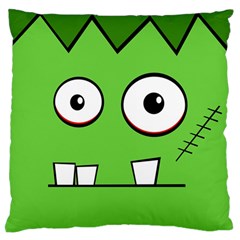 Halloween Frankenstein - Green Standard Flano Cushion Case (one Side) by Valentinaart