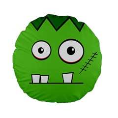 Halloween Frankenstein - green Standard 15  Premium Flano Round Cushions