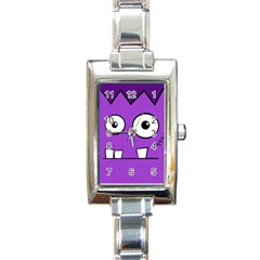 Halloween Frankenstein - Purple Rectangle Italian Charm Watch