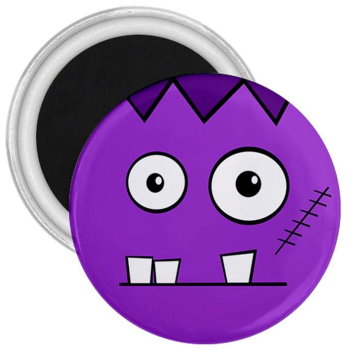 Halloween Frankenstein - Purple 3  Magnets