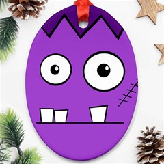 Halloween Frankenstein - Purple Ornament (oval) 