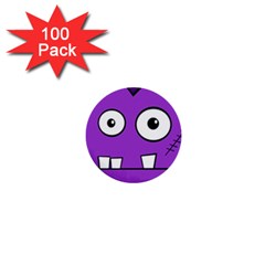 Halloween Frankenstein - Purple 1  Mini Buttons (100 Pack)  by Valentinaart