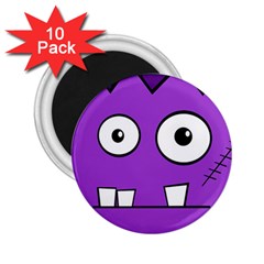 Halloween Frankenstein - Purple 2 25  Magnets (10 Pack) 