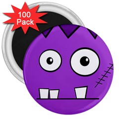 Halloween Frankenstein - Purple 3  Magnets (100 Pack) by Valentinaart