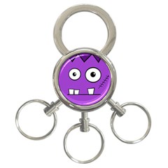 Halloween Frankenstein - Purple 3-ring Key Chains