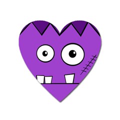 Halloween Frankenstein - Purple Heart Magnet by Valentinaart