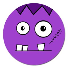 Halloween Frankenstein - Purple Magnet 5  (round) by Valentinaart