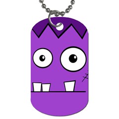 Halloween Frankenstein - Purple Dog Tag (one Side) by Valentinaart