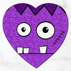 Halloween Frankenstein - Purple Jigsaw Puzzle (heart)