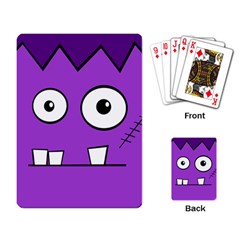 Halloween Frankenstein - Purple Playing Card by Valentinaart