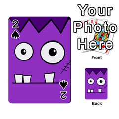 Halloween Frankenstein - Purple Playing Cards 54 Designs  by Valentinaart