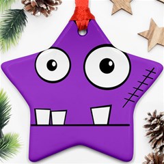 Halloween Frankenstein - Purple Star Ornament (two Sides) 