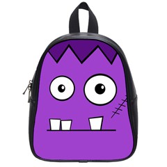 Halloween Frankenstein - Purple School Bags (small)  by Valentinaart