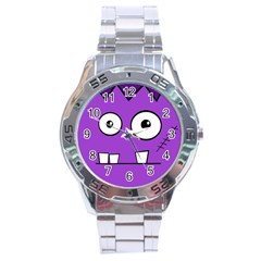 Halloween Frankenstein - Purple Stainless Steel Analogue Watch