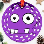 Halloween Frankenstein - Purple Ornament (Round Filigree)  Front