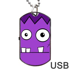 Halloween Frankenstein - Purple Dog Tag Usb Flash (two Sides)  by Valentinaart