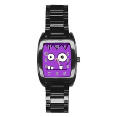 Halloween Frankenstein - Purple Stainless Steel Barrel Watch