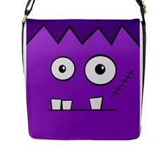 Halloween Frankenstein - Purple Flap Messenger Bag (l)  by Valentinaart