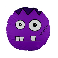 Halloween Frankenstein - Purple Standard 15  Premium Flano Round Cushions by Valentinaart